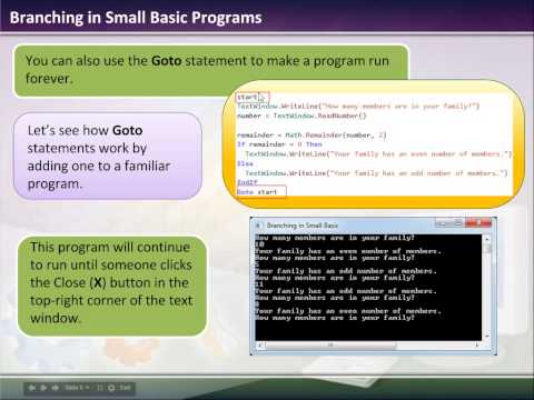 Small Basic Tutorial 1.5 Branches and Subroutines Part I