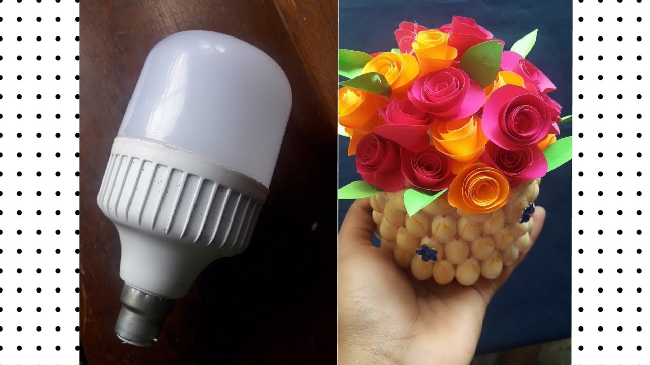 Old bulb Craft idea|| Reuse waste materials