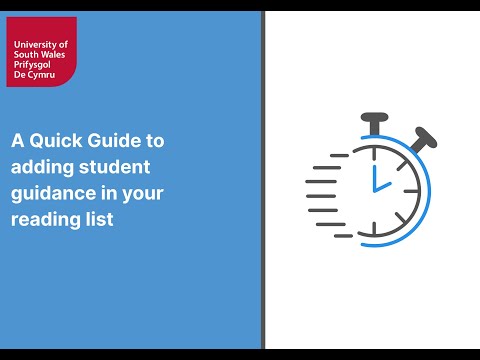A quick guide to adding student guidance in your reading list.