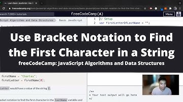 Use Bracket Notation to Find the First Character in a String (Basic JavaScript) freeCodeCamp
