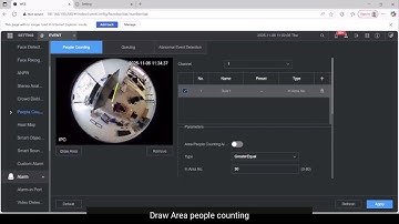 Dahua IPC - How to set people counting function in the area