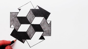 Hoe je 3D-pijlen tekent: optische illusie: verteld