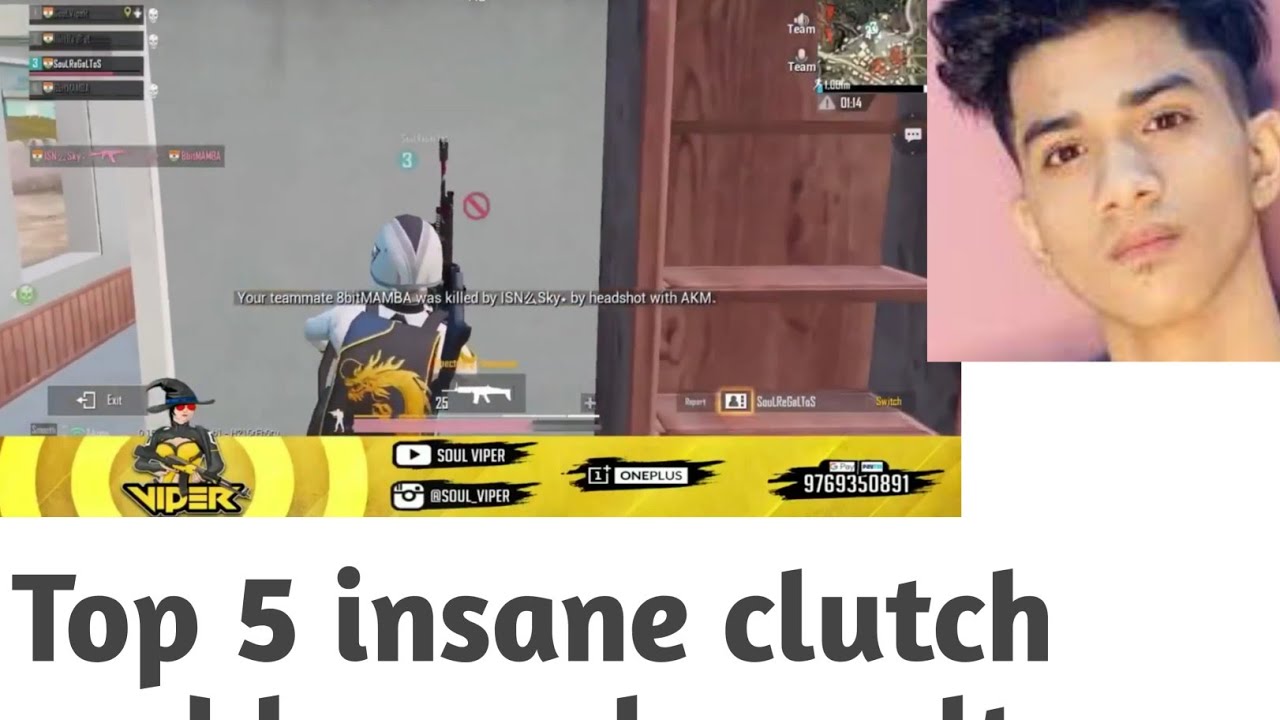 Top 5 insane clutch and by soul ragaltos /pubg mobile/Soul Ragaltos