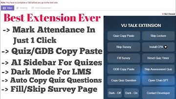 VU Quiz Firewall Unlocker Extension | VU Talk Extension | Complete LMS Attendance Quickly    #vulms