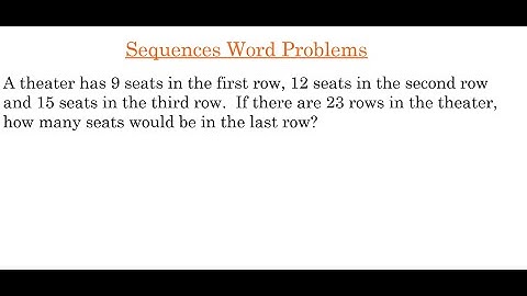 Sequences Word Problems
