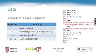 Python - rad s listama, stvaranje lista