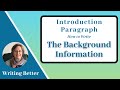 Background information for introduction paragraph