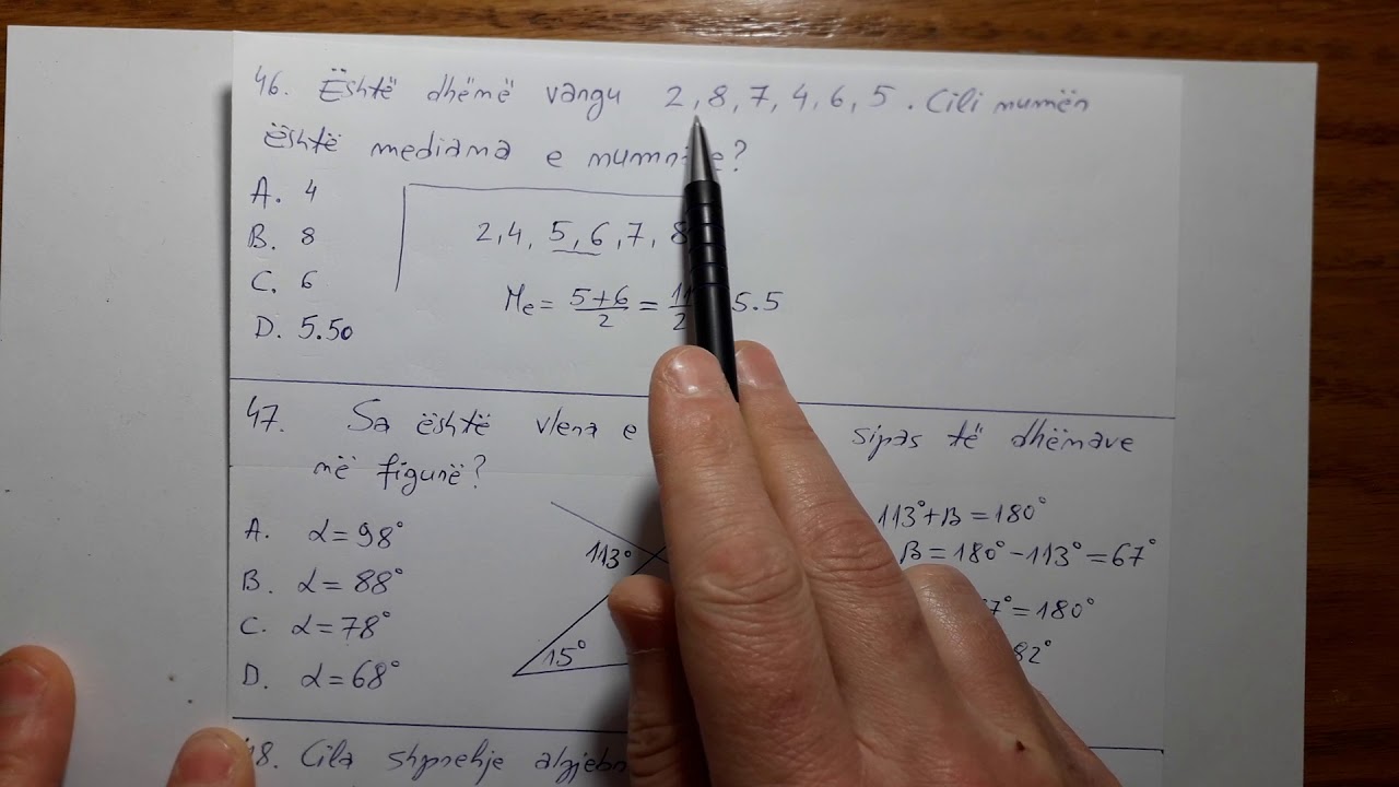 Ushtrime nga testi arritshmeris klasa 9