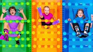 good habits challenge color balls fun stickers dad vs kids
