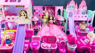 22 Minutes Satisfying With Unboxing Barbie Princess Play House & Slide, Kitchen Play Set