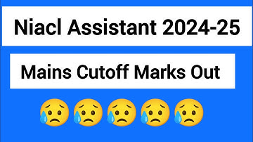 Niacl Assistant Mains Cutoff Marks Out l  #aptitudecorner #niaclassistant #niacl
