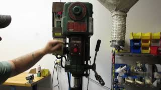 Powermatic Model 1150 15 Drill Press on Portable Rolling Stand, Wired Through Emerson VFD 120V