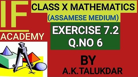 Class 10 maths//ch.7//coordinate geometry//ex.7.2,q.6//assamese medium. SEBA,NCERT