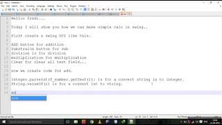 Basic operation(addition, multiplication, substration, division) in swing