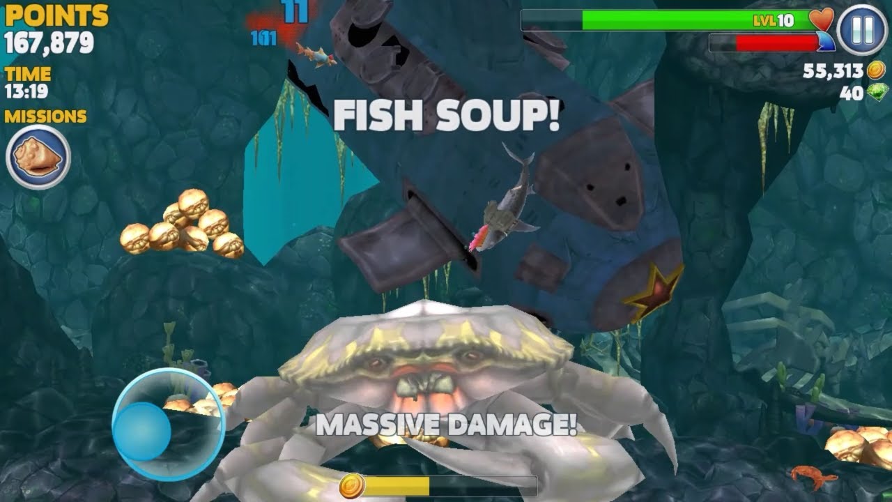 Tiger Shark Having Crab Boss For Dinner!!! Hungry Shark Evolution