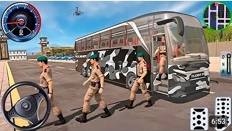 US Army Bus Driving Simulator Game - Army Transporting military squad Driving 3D - Andriod Gameplay