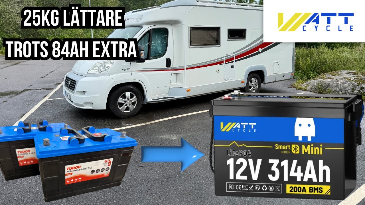 Uppgraderar till 314Ah LiFePO4 ifrån WattCycle i min Kabe 700 LXL 2012 - RABATTKOD i beskrivningen.