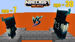 Warden at 7 age vs All Minecraft Mobs in minecraft battle - Warden - mutant mobs