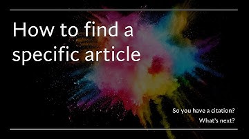 How to find a specific article