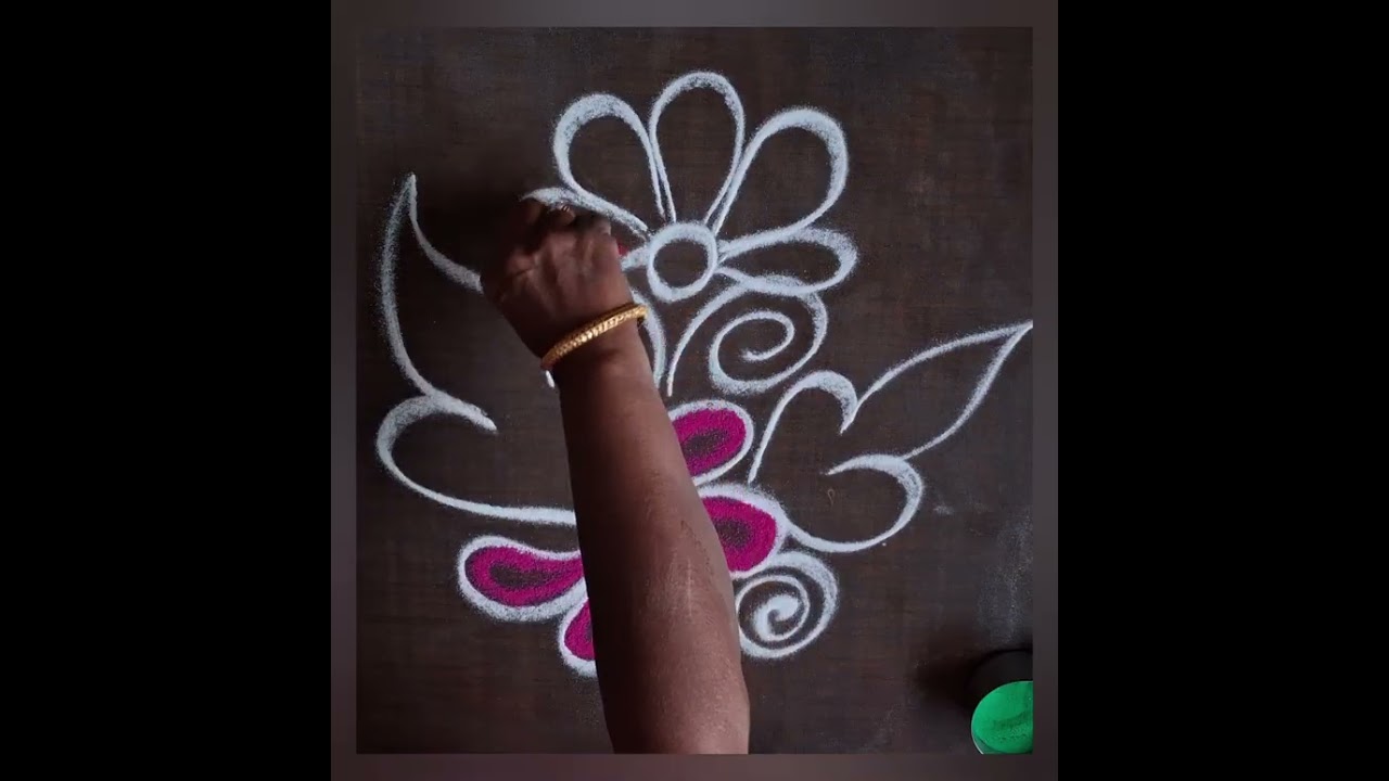 Daily use colour rangoli 