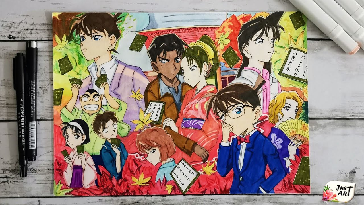 Drawing Detective Conan from The Crimson Love Letter (Marker