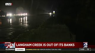 Langham Creek is out of its banks
