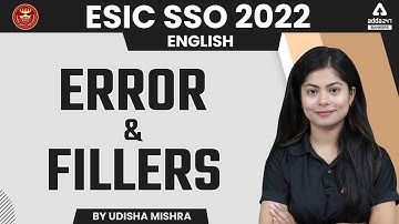 ESIC SSO 2022 | ENGLISH | ERRORS AND FILLERS BY UDISHA MISHRA