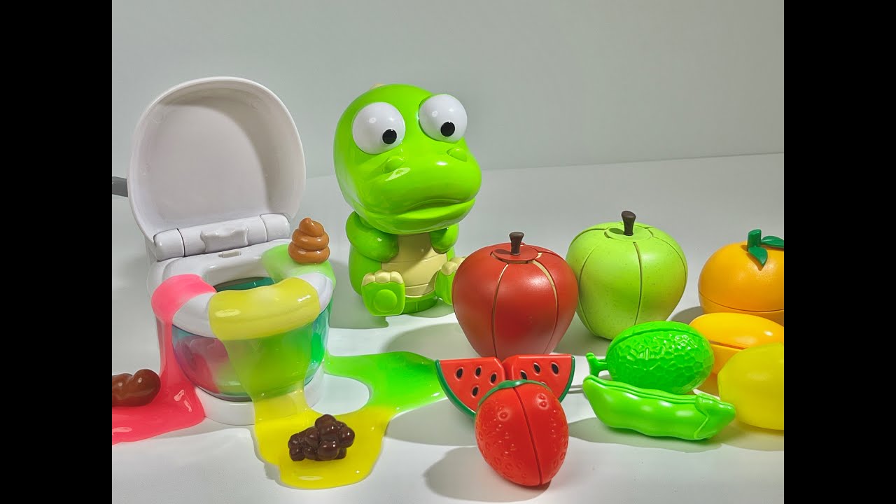 [Toy ASMR]Pororo Potty training Toy & Eating Colorful Fruits ASMR 💩 ...