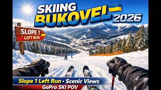 Skiing Bukovel, Ukraine | Slope 1 Left Run | Scenic Views | GoPro Ski POV 2026