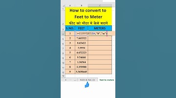 How to convert to Feet to Meter I#salaryincrease #exceltricks #excelshorts#excel #exceltips #excel