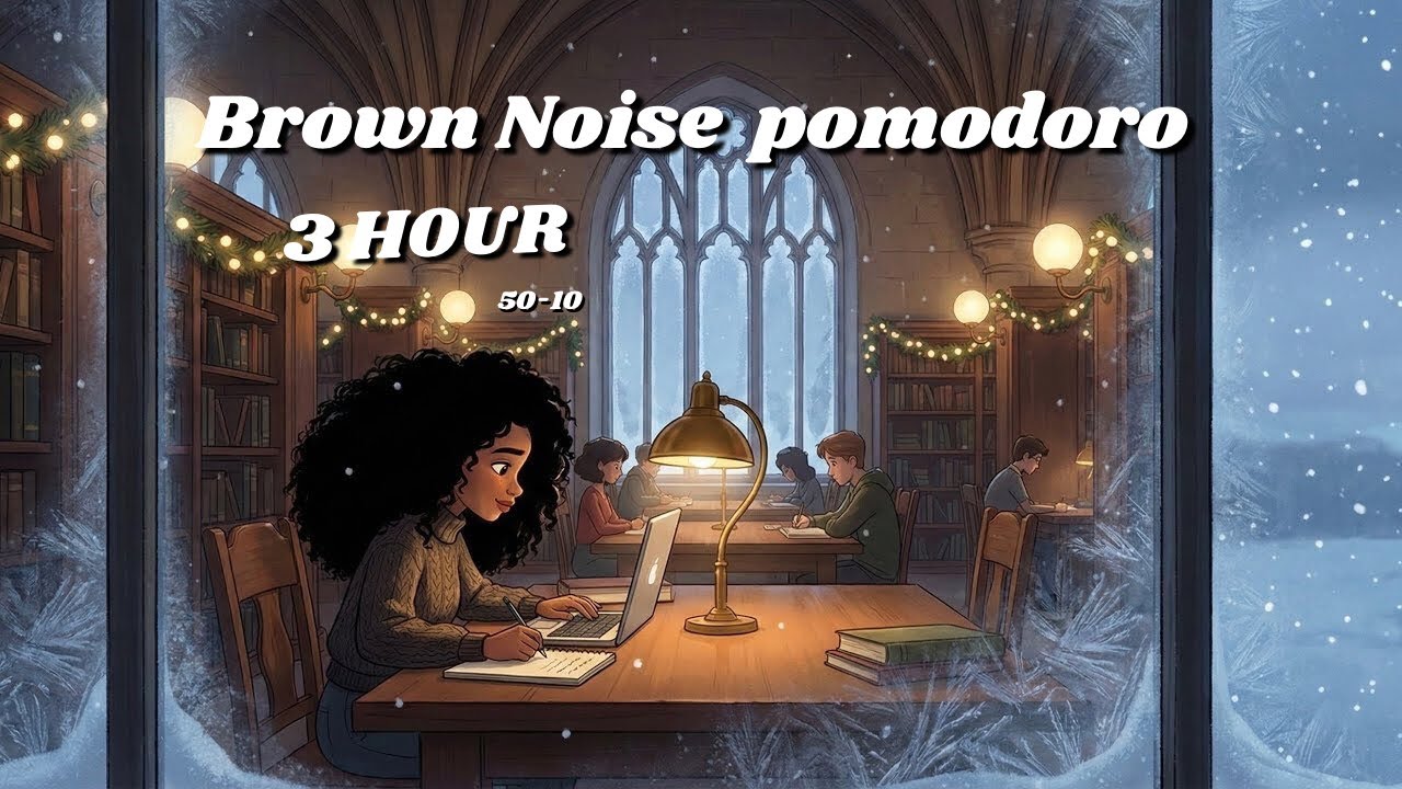 3 Hour Pomodoro | 50 Minute Intervals | with BROWN NOISE for ADHD Focus ...