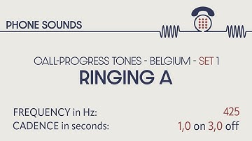 Ringing / Ringback tone (Belgium). Call-progress tones. Phone sounds. Sound effects. SFX
