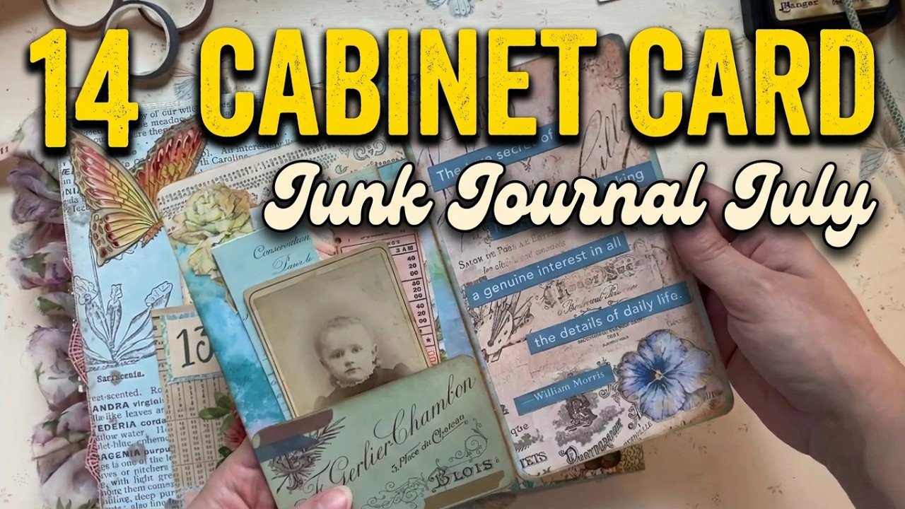Junk Journal July Prompt 14: Process & Faux Cabinet Cards - YouTube