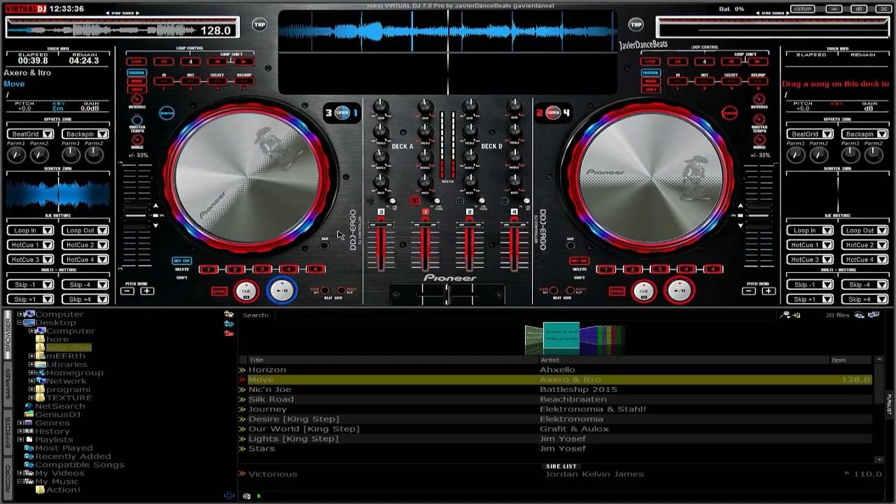 pioneer ddj ergo v virtual dj skin