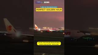 Most Beautiful Landing: Lion Air JT123 Boeing 737 MAX 9 PK-LRG Smooth Touchdown in Orange Sunset