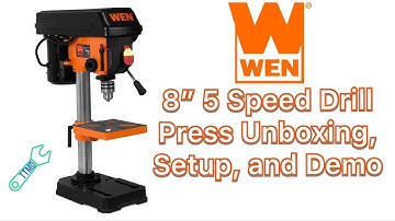 WEN 8" 5 Speed Drill Press Unboxing/Assembly/Demo | ToolTek MD