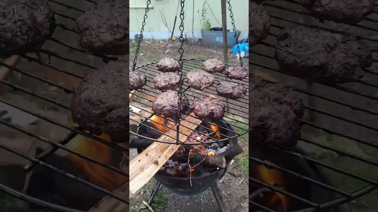 80/20 over a fire. Delicious