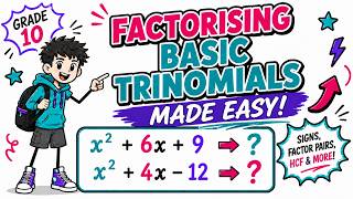 Factorising Basic Trinomials Made Easy | CAPS Grade 10 Maths