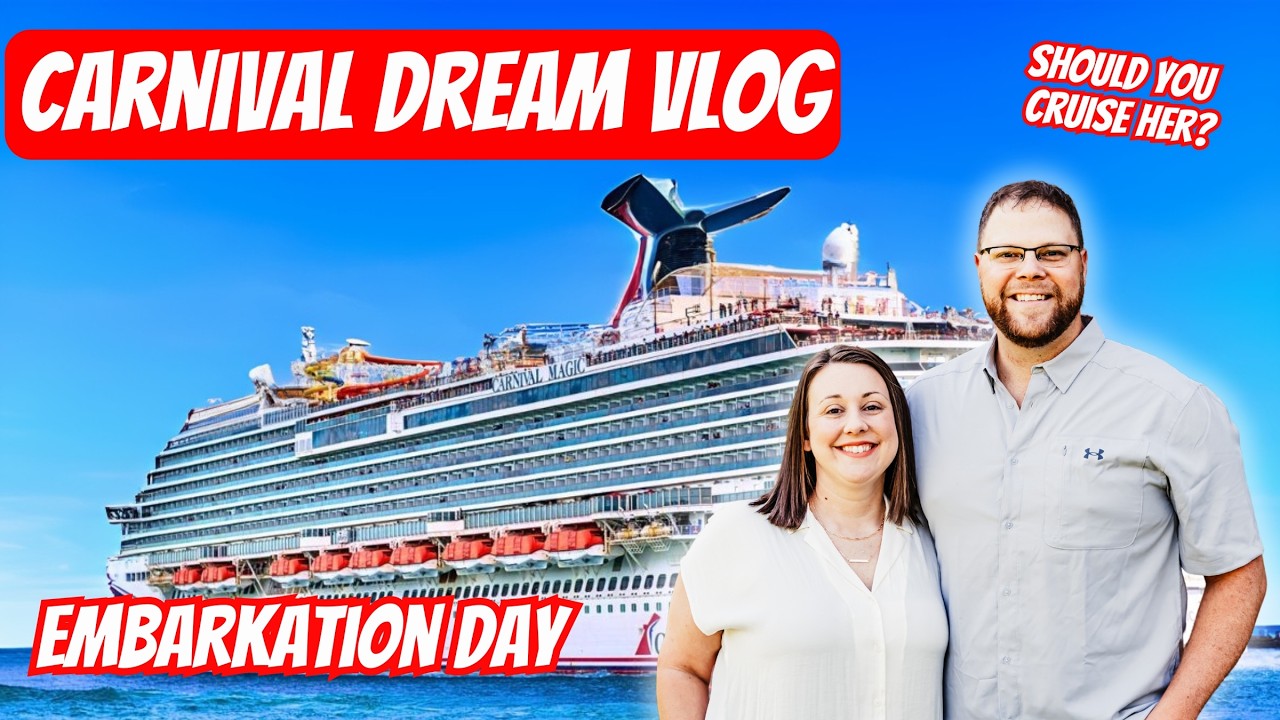 Carnival Dream Embarkation Day Vlog 🚢 | Sail Away Party, Steakhouse Dinner & First Day Fun