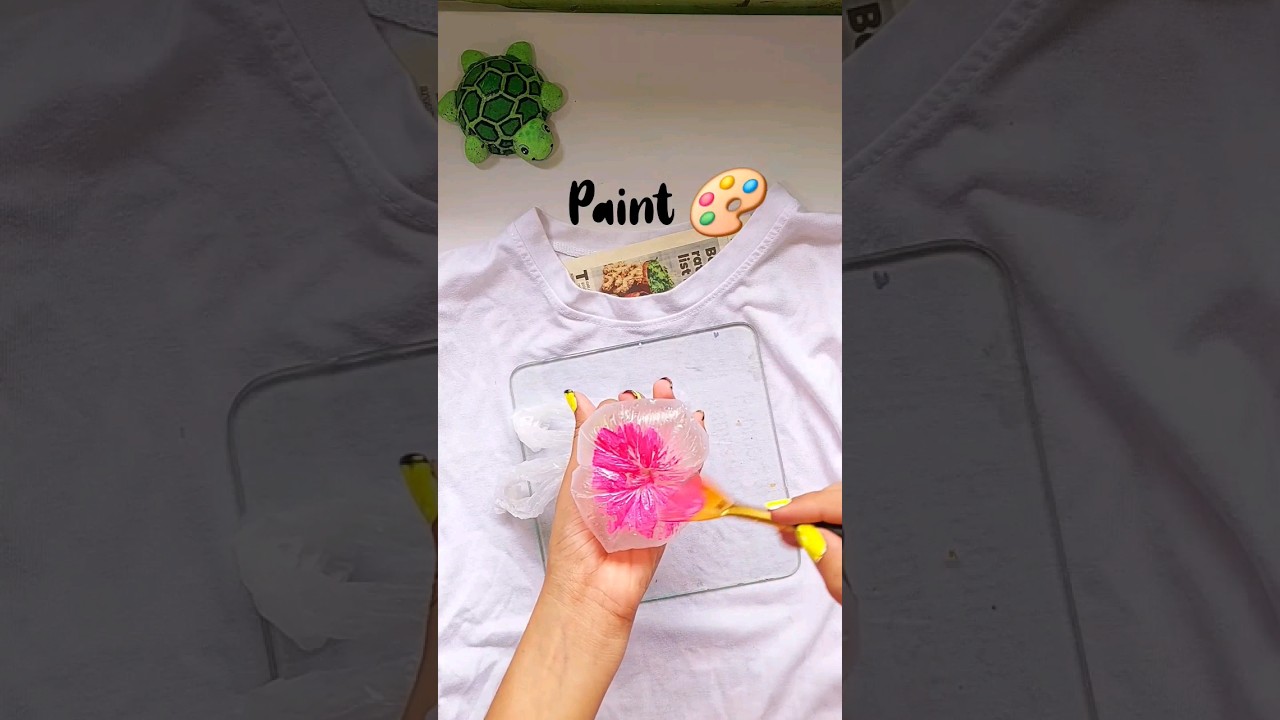 Trying Viral Painting Diy on T shirt 😍😍 #shorts