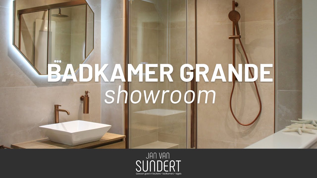 Badkamer Grande - Beige met koper badkamer
