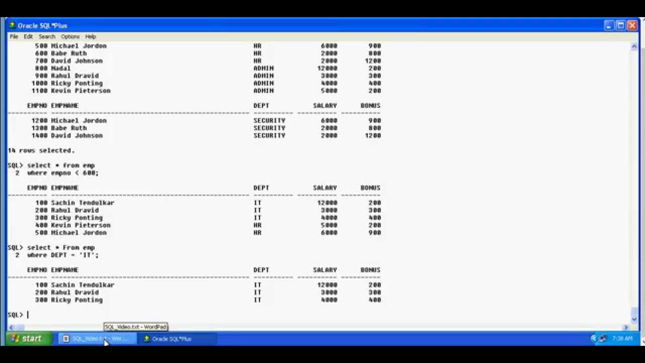 Oracle sql for beginners basic 2a of 4 youtube