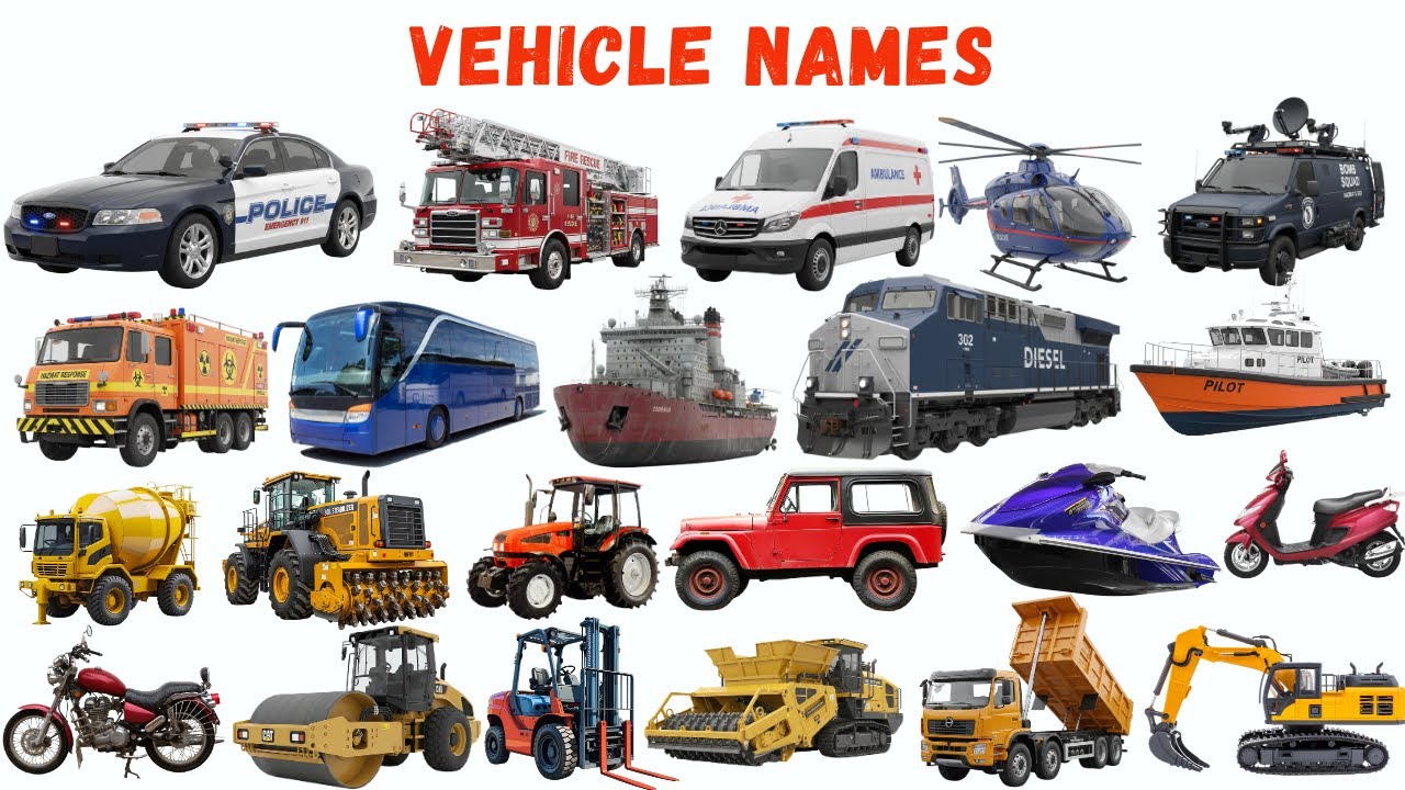 Названия транспортных средств на английском языке для детей | Изучение транспорта и транспортных ...