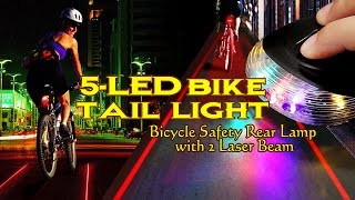 5 LED Bike Bicycle Cycling Warning Tail Rear Lamp Flash Light 5 Safety Modes NEW 5 LED Bike Bicycle Cycling Warning Tail Rear Lamp Flash Light 5 Safety Modes NEW