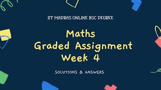 IIT Madras Online Degree Maths Graded assignment week 4 solution | Answers | Part 2.