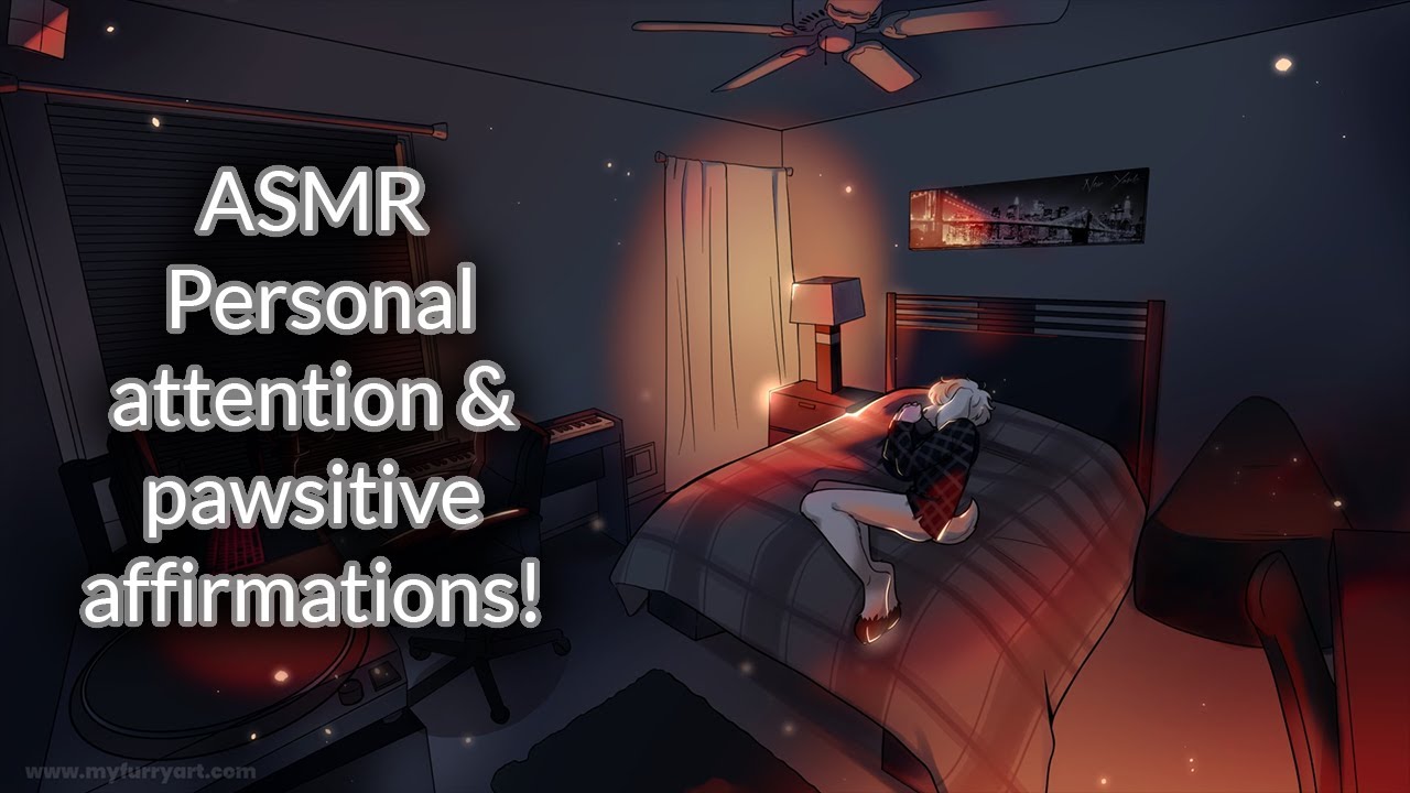 [Furry ASMR] Personal attention & pawsitive affirmations! (Soft-spoken, petting, shushing, kissies)