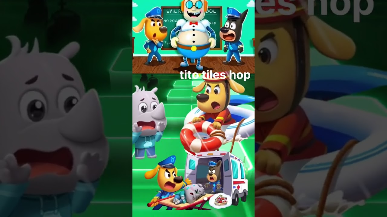 Sheriff Labrador 🆚Police Officer 🆚 Sheriff Papillon 🆚 Sheriff Labrador 🎶 Tiles Hop EDM Rush 