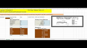 Excel Program for the design of secondary reinforcement for reinforced    concrete.