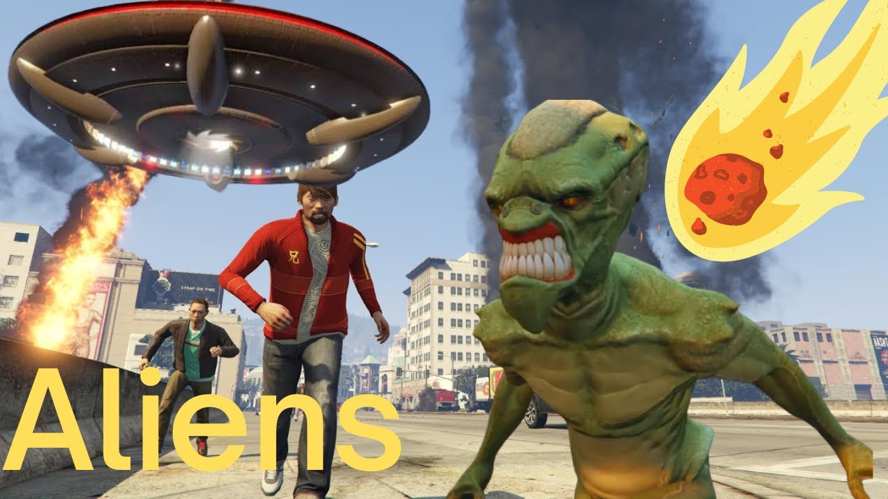 Intense GTA 5 Gameplay Alien Invasion and Meteor Shower Chaos! YouTube