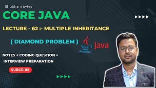 Lecture -  62 :- Multiple Inheritance  ( Diamond Problem) | Core Java   | Shubham Bytes